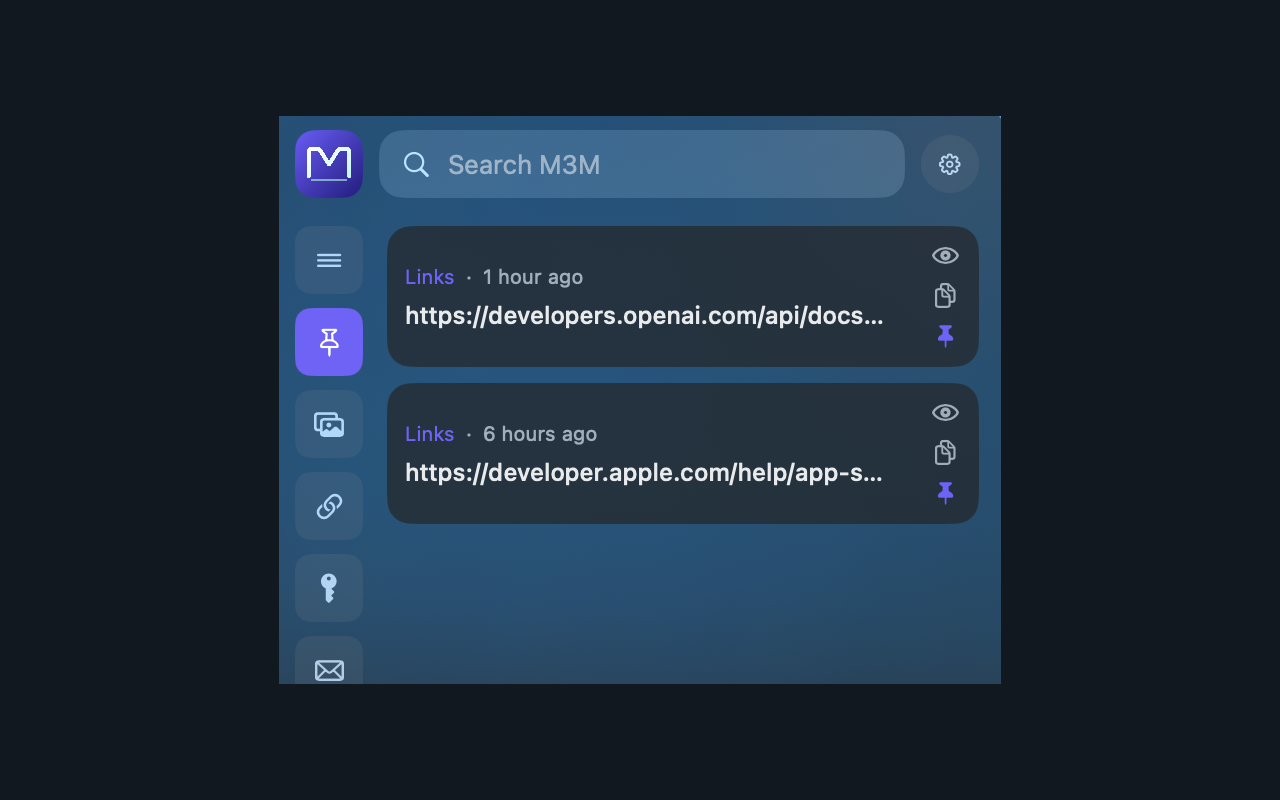 M3M filtered clipboard list